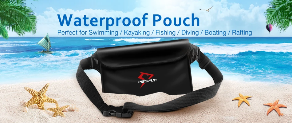 Bolsa de Cintura Saco de Natação Caiaque de Pesca Bolso do Telefone Piscifun Ipx8 Certificada Valor Impermeável Mergulho Rafting Boating 2 High Quality Esporte e Lazer