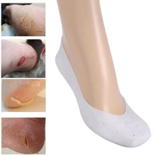 1 пара деликатных силиконовых увлажняющих гелевых носочков для пятки, как треснувшая защита и уход за кожей ног массажер для ног облегчение боли в ногах L0105