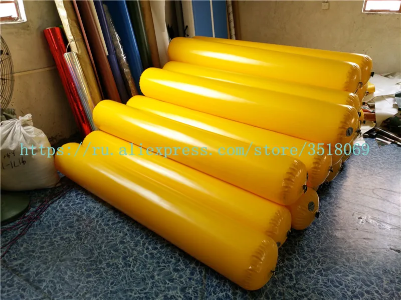 Sell yellow PVC inflatable floating tube, PVC inflatable buoy, floating objects on the water