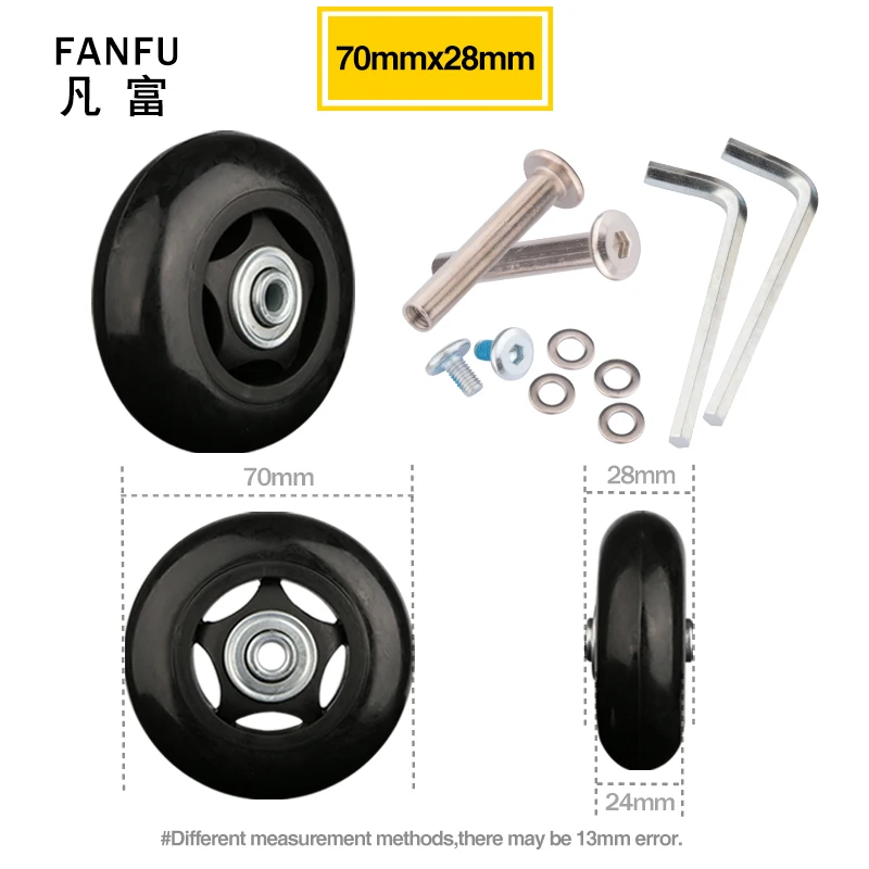 

Replacement luggage OPU wheels Axles Factory direct sell suitcase accessories high quality removable accessorie 70*28mm wheel
