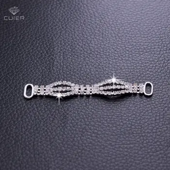 

30pcs Shiny Bikini Connector Crystal Rhinestones Buckles Sewing Decoration for Swimming wear Bridal dress Silver Buckle