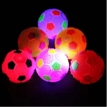 

3pcs Squeeze Sound Bouncy Ball Sports Soccer Changing Light Kids Educational Toys