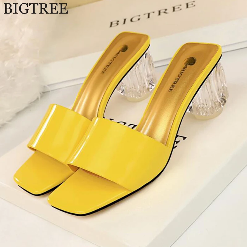 

New PVC Jelly Sandals Crystal Open Toed Sexy High heels Crystal Women Transparent Heel Sandals Slippers Pumps shoes woman c810