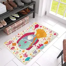 Обои с забавными рыбками Противоскользящий дверной коврик Домашний декор внутренний входной коврик резиновая подложка 30X18 дюймов