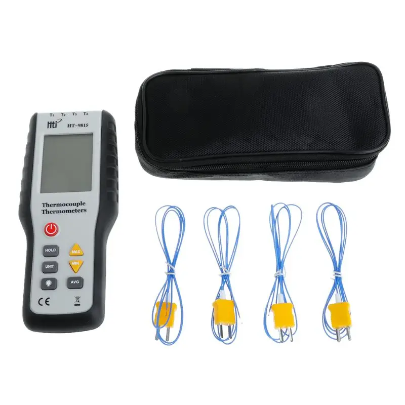 

HT-9815 Digital K type Thermocouple Thermometer 4 channel with 4 TC probe sensor 'limit 18