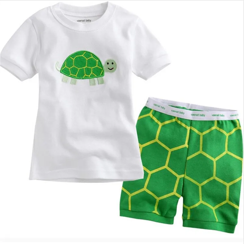 Новые Стильные комплекты одежды для детей с рисунками из мультфильмов пижамы для мальчиков Детские пижамные комплекты, Пижамы с короткими рукавами для мальчиков, От 2 до 7 лет