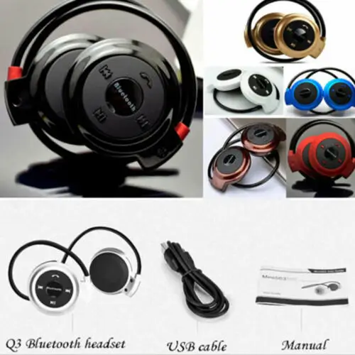 

Bluetooth Wireless Headset Stereo Earphone Sport Handfree Universal