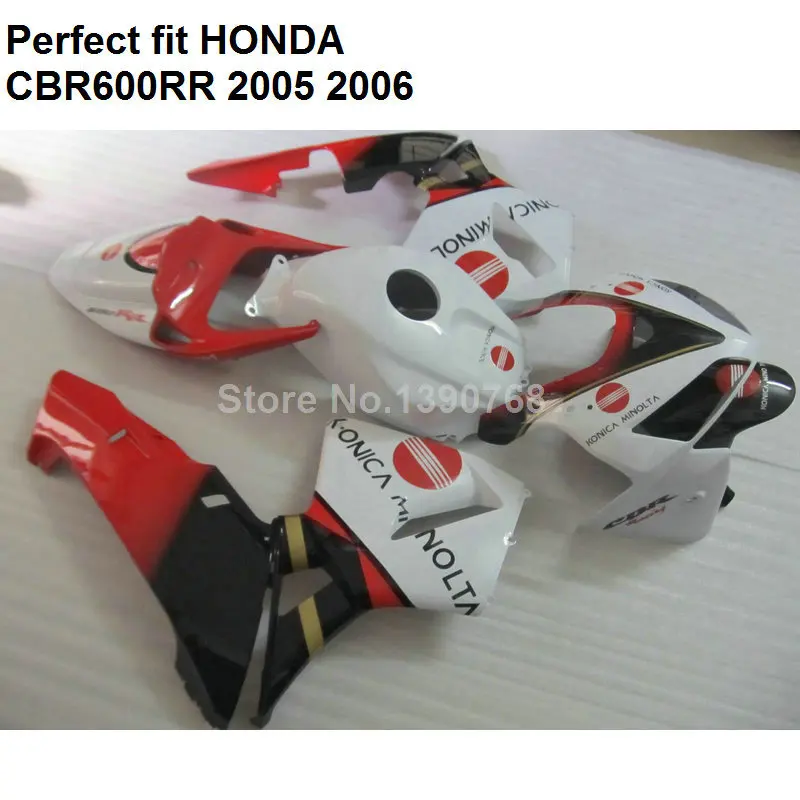 100% подходящие Обтекатели для Honda CBR600RR 05 06 красный белый черный обтекатель CBR 600RR 2005