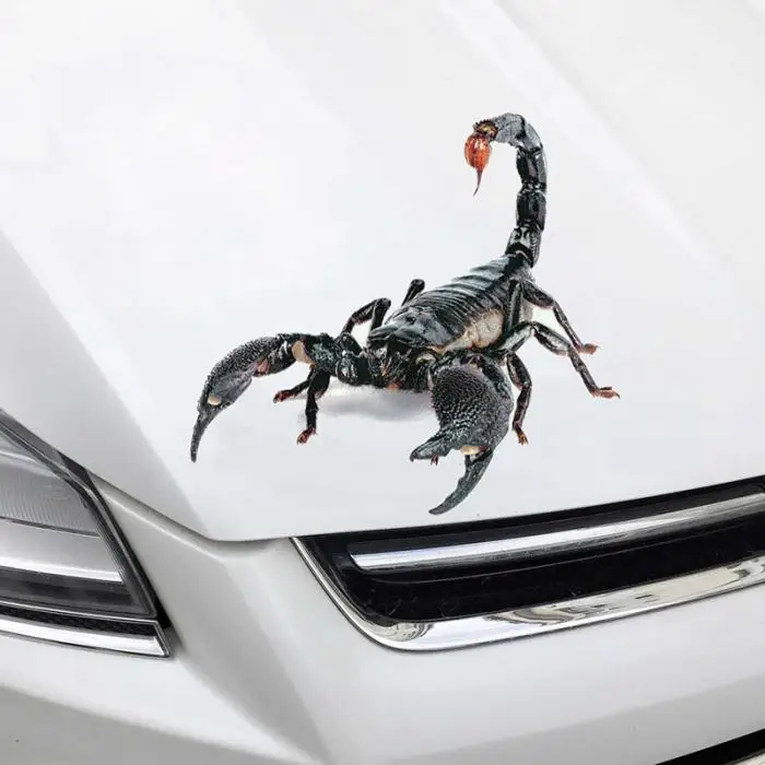 3D ПВХ стикер для автомобиля ящерица скорпион паук наклейка на кузов и окна автомобиля Наклейка для автомобиля