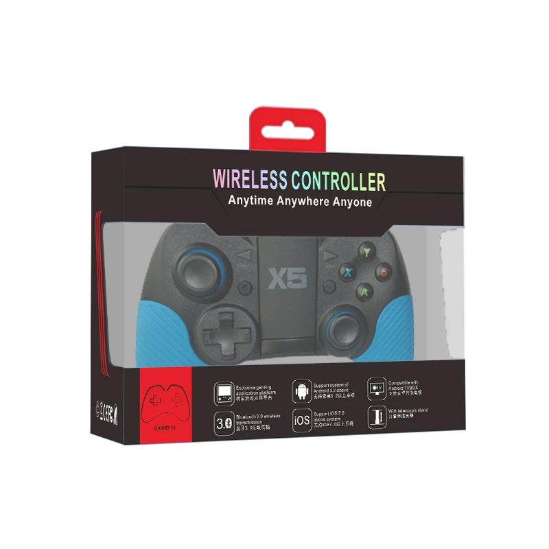 Good price X5 bluetooth 4.0 gamepad 2.4G for PS3 android ios pc games controller for phones with stand