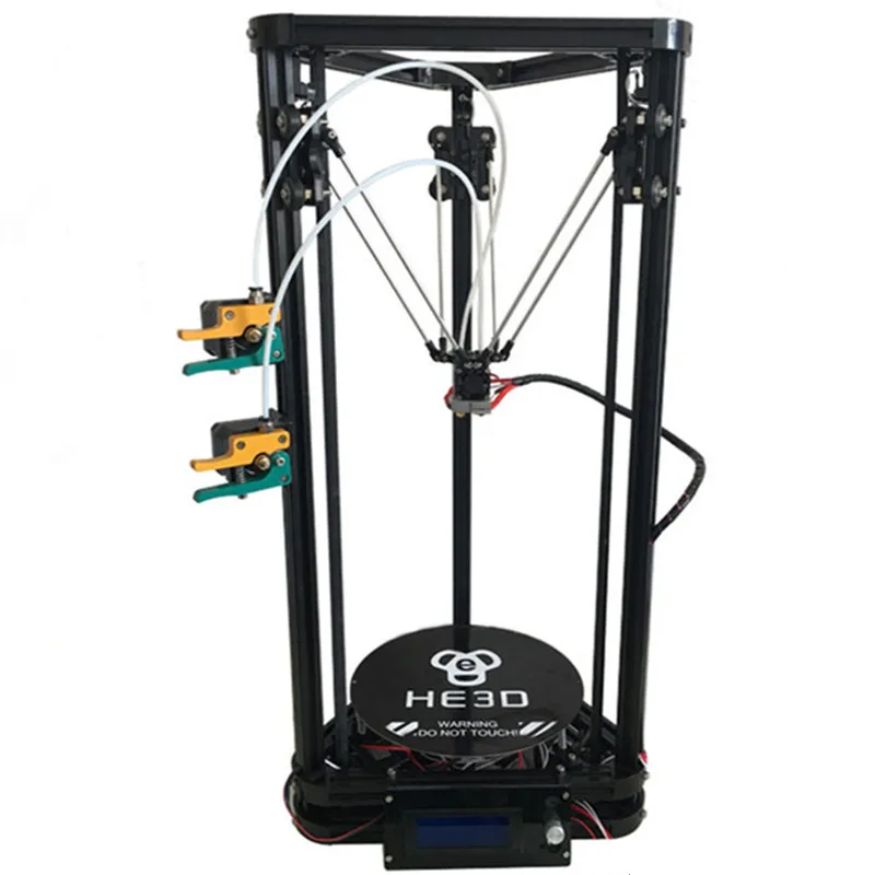 Best HE3D K200 dual heads delta 3d printer kit autoleveling full metal extruder hotend with heatbed support multi material