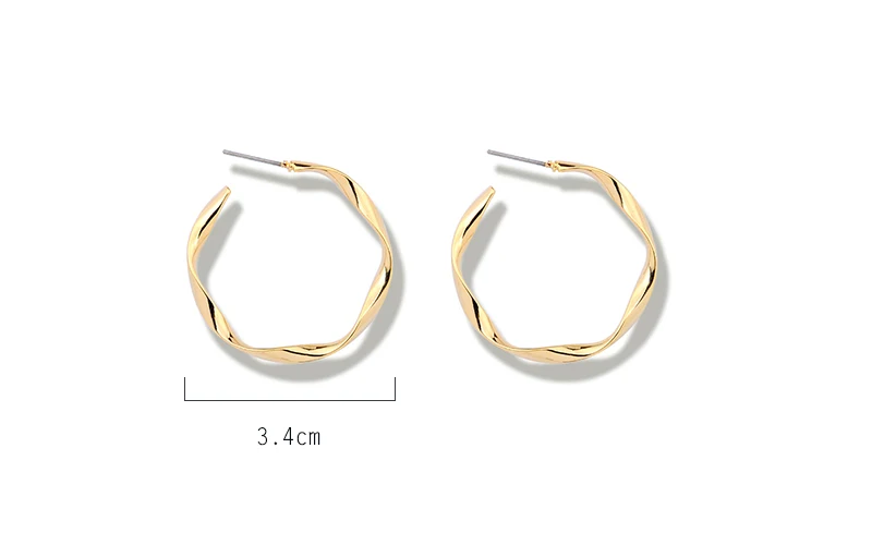 Peri'sbox минималистичные круглые витые серьги-кольца для женщин геометрической формы, в стиле бохо массивные Серьги обручи очаровательные серьги Huggie