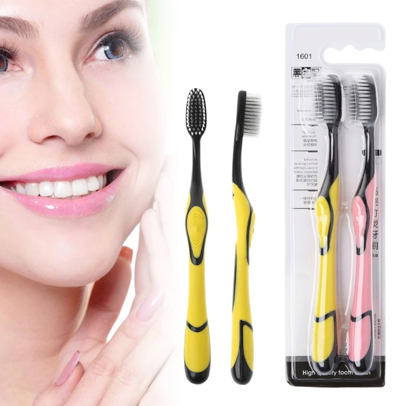 

2Pcs Nano Professional Adult bamboo Tooth brush Take Good Care of Your Tooth Oral Toothbrush With Retail Package Random Color