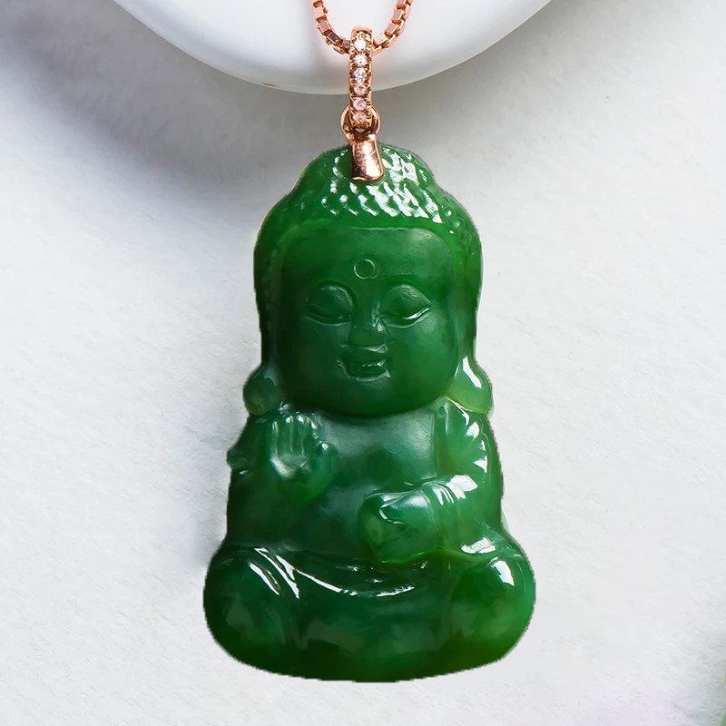 18K золотые бусины для мозаики Xinjiang Hetian Jade Baby Будда Кулон Будда нефрит Кулон Будда