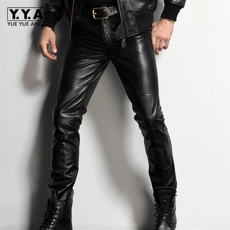 Echt Leer Koe Mens Nieuwe Rechte Broek Motorfiets Biker Broek Mannenmode Top Kwaliteit Merk Broek Slim Big Size 36 Echt Leer Koe Mens Nieuwe Rechte Broek Motorfiets Biker Broek Mannenmode Top Kwaliteit Merk Broek Slim Big Size 36