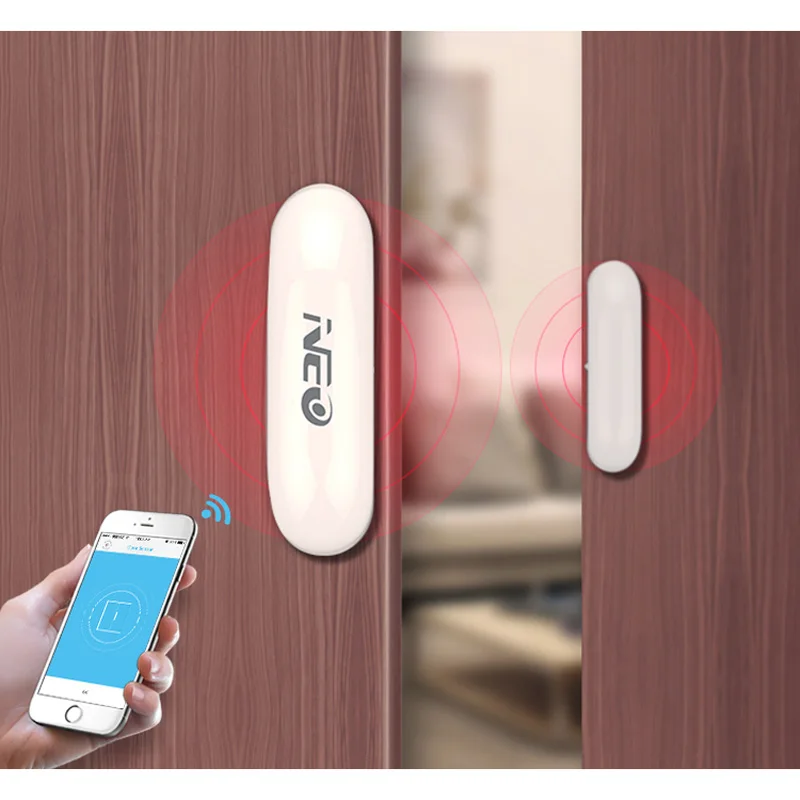 Сенсорный беспроводной Wi Fi датчик NEO Home с оповещениями от приложения работает