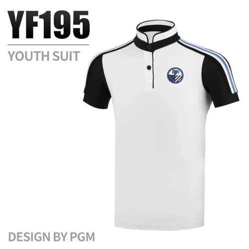 Комплект из дышащей спортивной юбки для гольфа для PGM девочек; рубашка с короткими рукавами; плиссированная юбка; удобная детская одежда для гольфа для девочек; D0787 - Цвет: Black Shirt