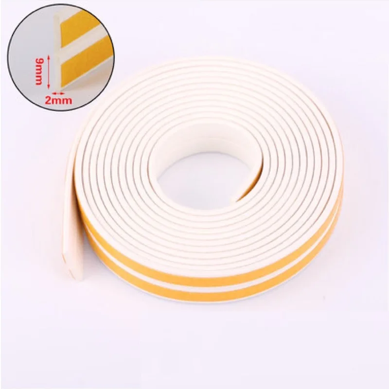 

Door Window EPDM Rubber Self-adhesive Sealing Strip Sliding Screen Sash Cupboard Wardrobe Closet Seals Gasket 9 x 2mm White odd