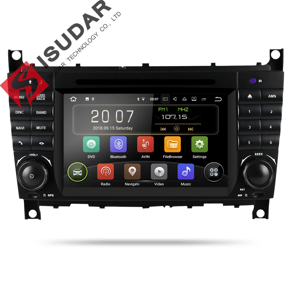 

Isudar Two Din Car Multimedia Player Android 8.1 DVD Player For Mercedes/Benz/W203/CLK200/CLK22/C180/C200 GPS Radio FM 2GB 16GB