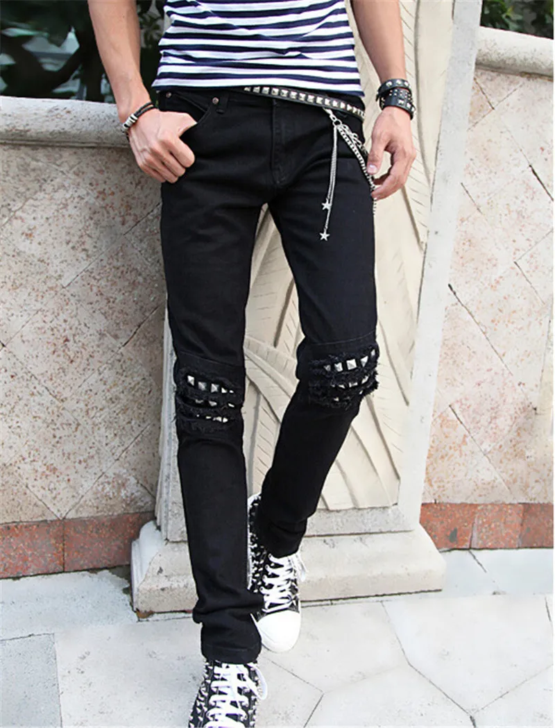mens chain jeans