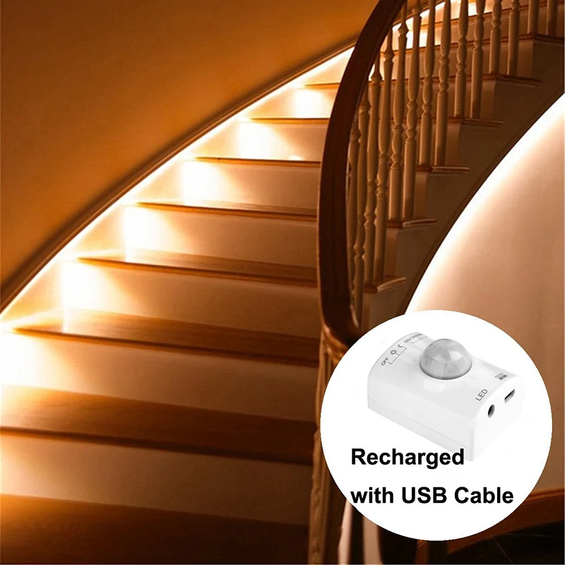 

Led Motion Sensor Light Rechargeable Battery Automatic Shut Off Timer Lamp With Motion Sensor Warm White Children Nightlight