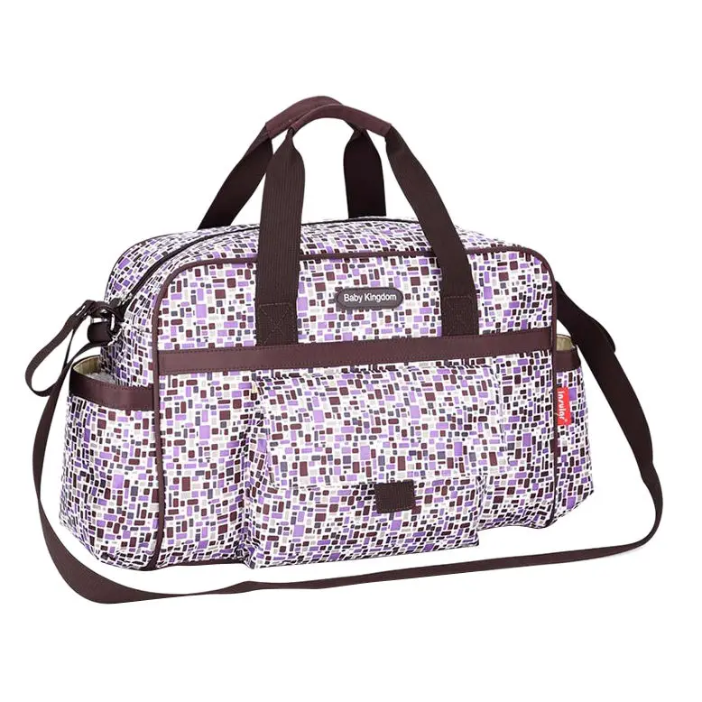

insular Waterproof Baby Strollers Diaper Bag for Mother Large Capacity Multifunction with Changing Mat Purple