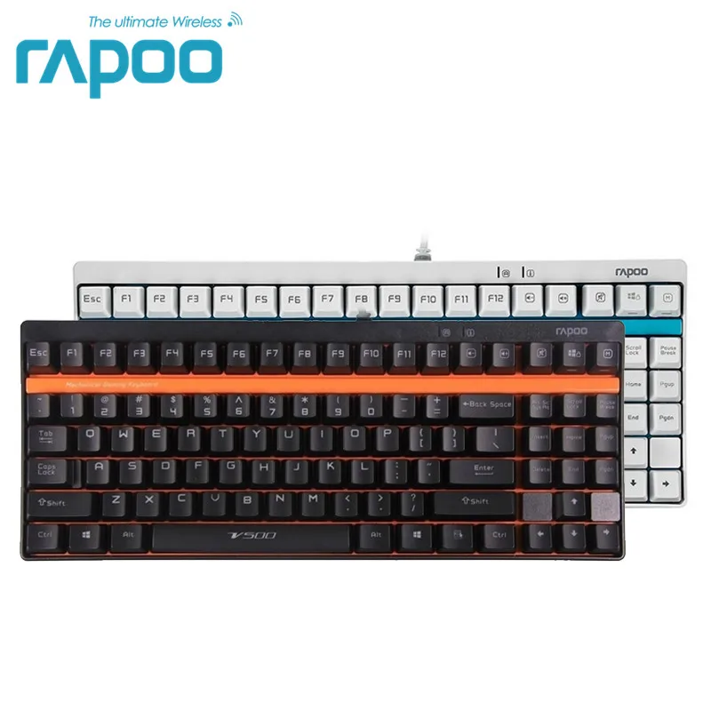 

Original Rapoo V500 USB Wired Mechanical Gaming Keyboards 87 keys Desktop keyboards with BLACK/BLUE/BROWN Switches