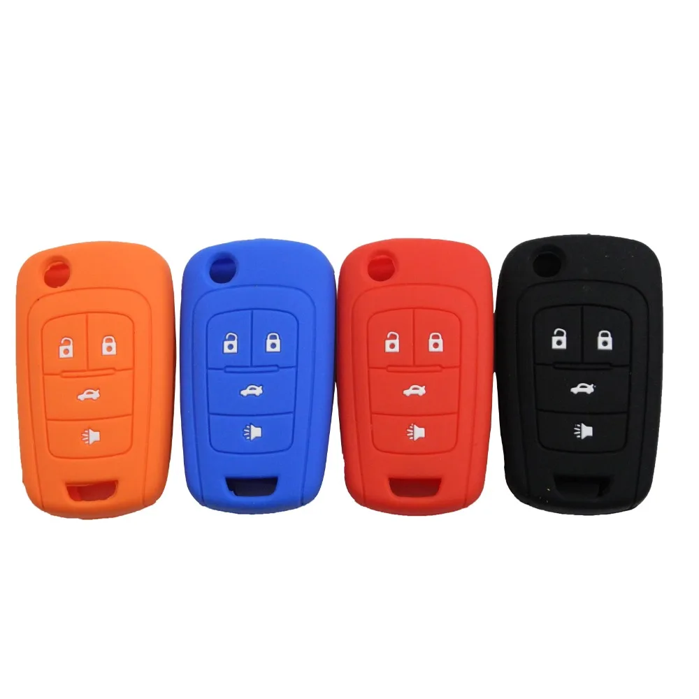 

New Remote Silicone Car Key Case Cover For Chevrolet VAUXHALL OPEL Insignia Astra J Zafira C Mokka Buick 4 Buttons Holder Key