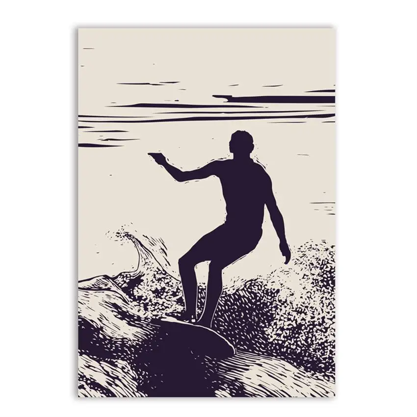 Surfer-Silhouette-Surf-Art-Print-Poster-Retro-Surfing-Canvas-Painting-Wall-Pictures-For-Home-Beach-Art (1)