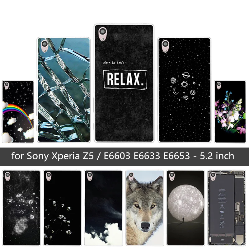 Fundas для sony Xperia Z5 тонкий силиконовый мягкий чехол телефона 5 2 &quotдля e6603 e6653 e6633 e6683