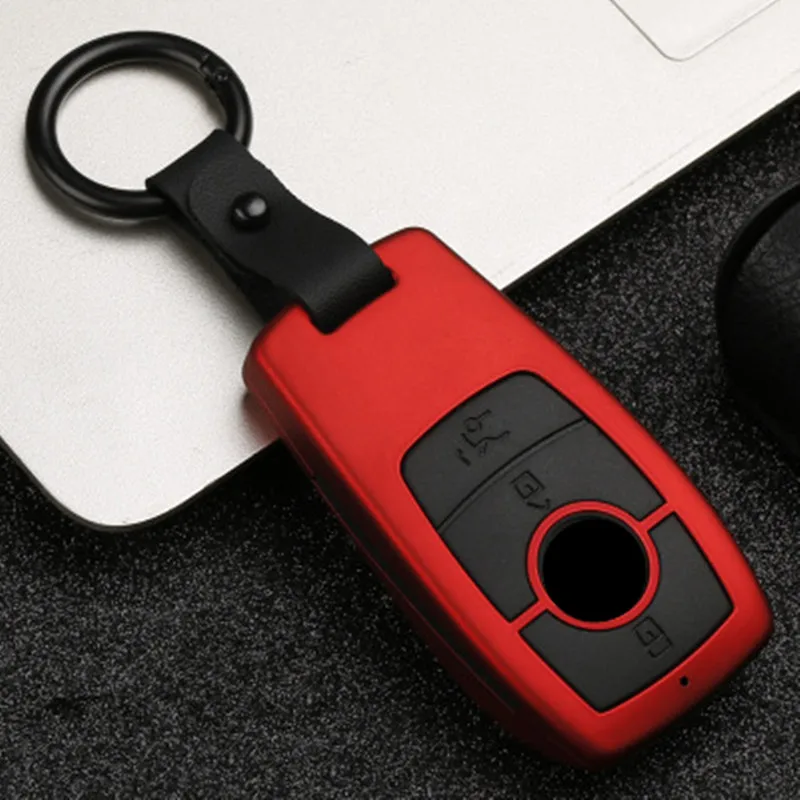 Сплав PVC Автомобильный ключ чехол для Mercedes Benz AMG E Class W213 для ключей брелок для ключей автомобиля Средства для укладки волос - Название цвета: Red