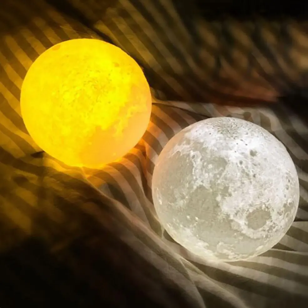 3D печати Уникальный Moon Light Touch Управление зарядка через usb безэлектродного затемнением 20 см