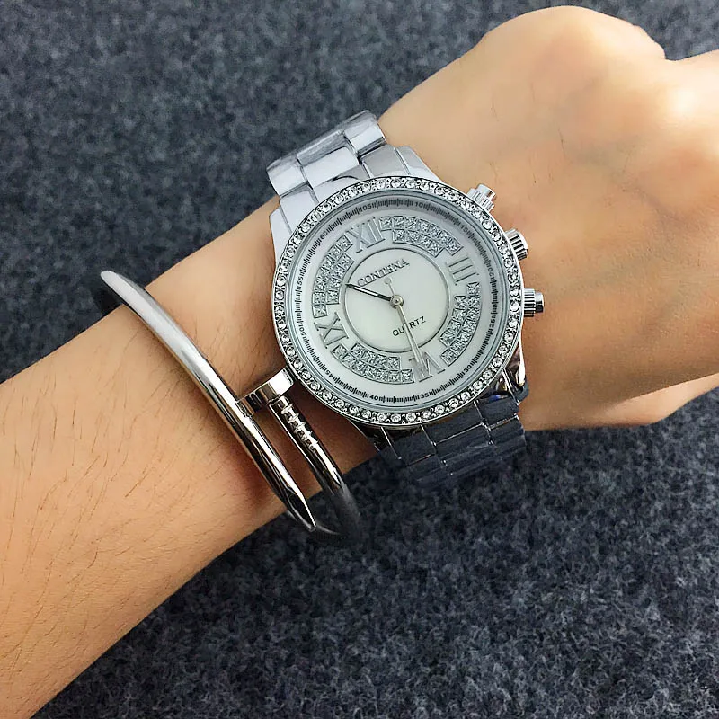 

CONTENA Brand Women's watches Silver color stainless steels straps fashion Ladies Watch Women wrist watch relogio feminino