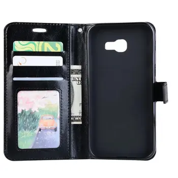 

100pcs/lot Crazy Horse Wallet leather Stand PU+TPU Cover Case For Samsung A3 A5 A7 J3 J5 J7 2017 G530 J510 J710 J5 Prime