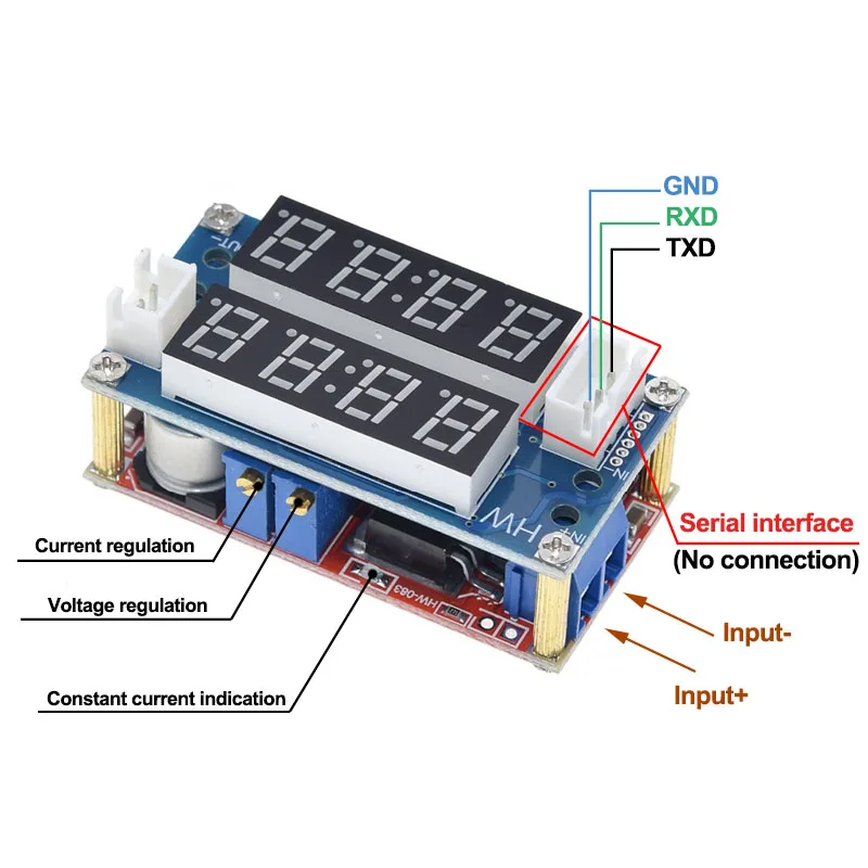CC//CV Adjustable Step Down Charge LED Panel Voltmeter Ammeter Display Module 5A