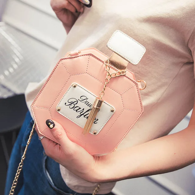 2019 New Design Women Perfume Bottle Chain Handbag Popular Small Bag