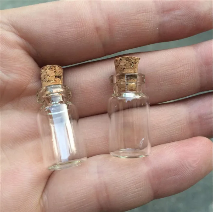 1 мл мини стеклянные бутылки Флаконы с пробкой пустые крошечные прозрачные стеклянные бутылки кувшины 13*24*6 мм 100 шт./лот