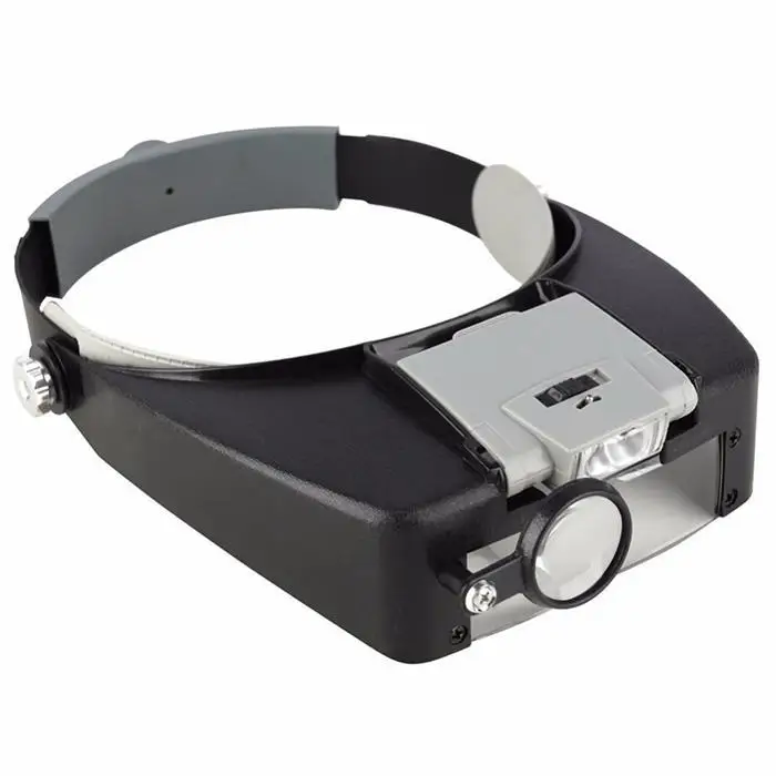 

1.5x 3x 8.5x 10x Adjustable 4 Lens Loupe LED Light Headband Magnifying Glass Magnifier Tool With LED Light