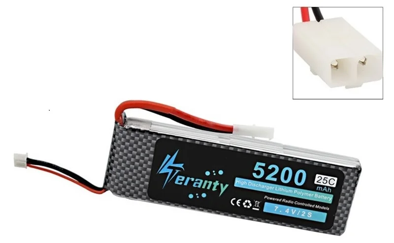 Высокая мощность 7,4 V 5200 mAh Lipo батарея для RC автомобилей Робот самолетов вертолет запчасти 2 s литиевая батарея 7,4 v RC Дрон батарея 2 шт