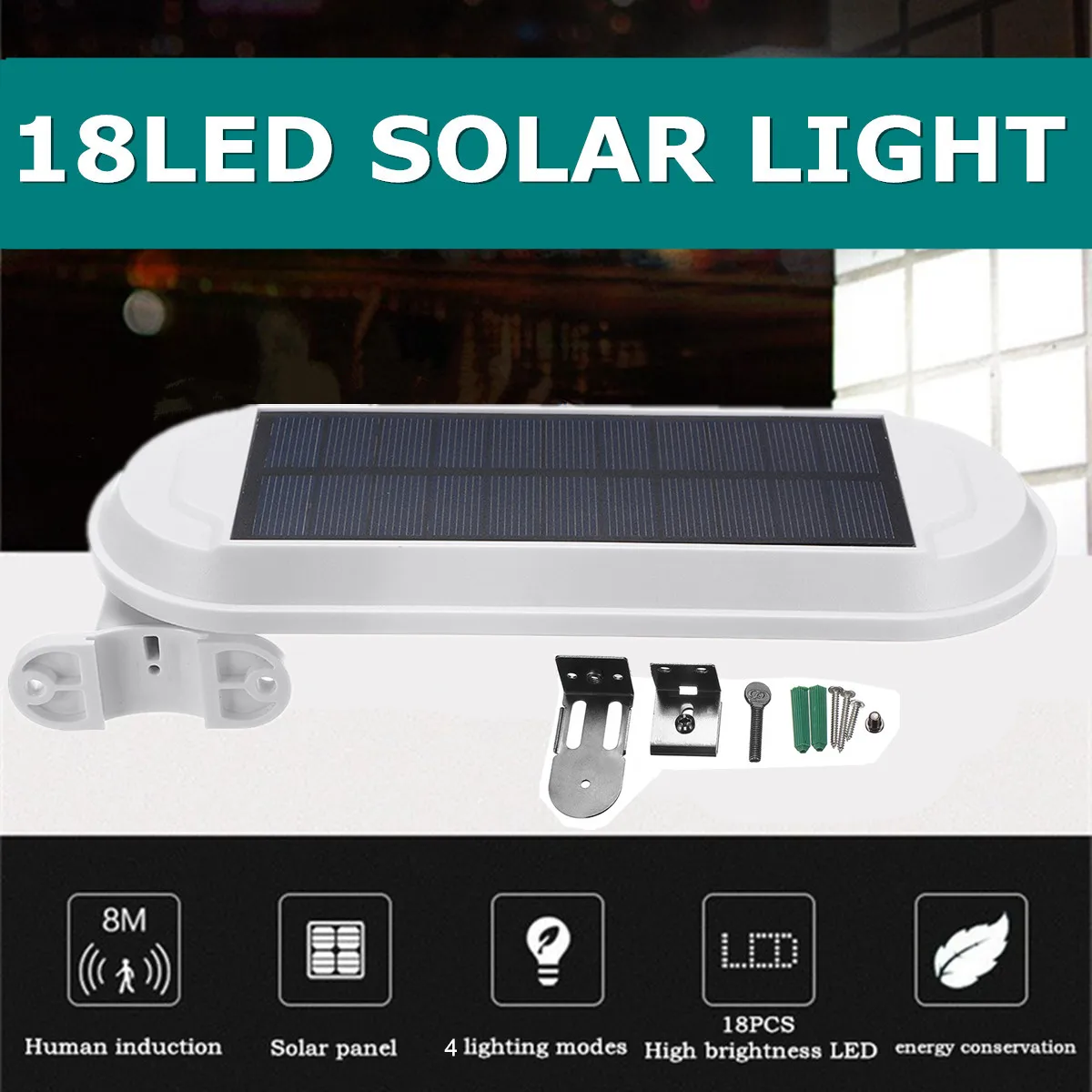 

18 Garden Waterproof Wall Lamp LED Solar Power Light Sensor Outdoor 180 Rotation Polycrystalline Silicon Solar Panel Fast Charge