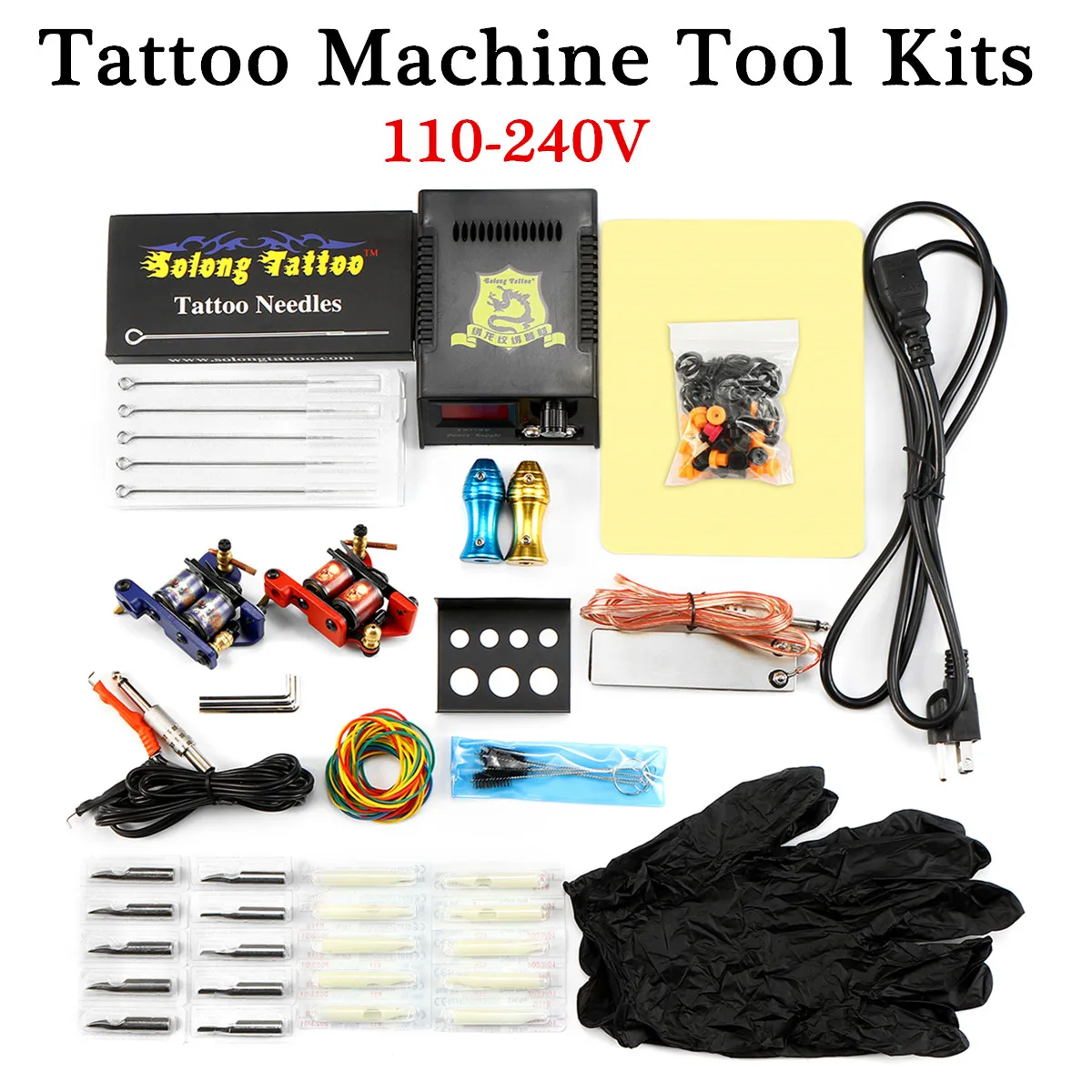 

110-240V 25000r/m Professional Tattoo Machine Complete Tool Kits Motor Pen Shader Liner Body Art Eyebrows Eyelids Lip Safety
