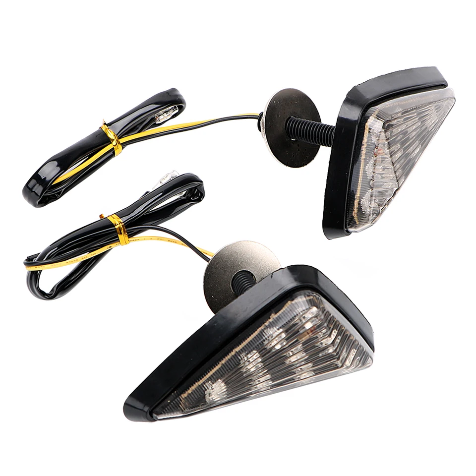 iTimo 1 Pair Triangle Moto Turn Signal Lamps Piranha Light Motorcycle Flasher 9 LED Turn Light Motorbike Indicators Blinker