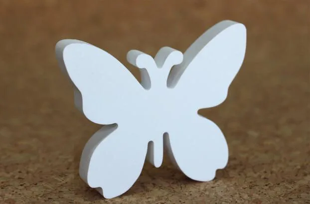 5 см цифровые цифры и искусственные деревянные буквы украшения для дома резьба белая буква используется для свадебных украшений - Цвет: Butterfly