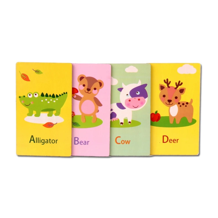 Младенческой и малышей Монтессори дерево мультфильм Животные соответствия 26 Английский карточки для слов обучения языков игрушечные