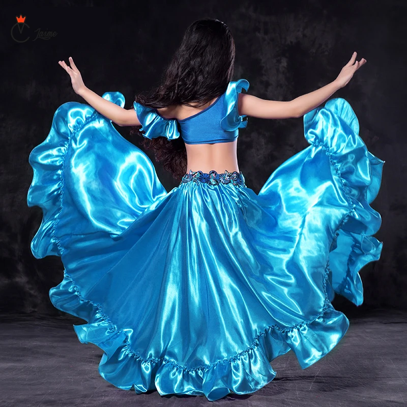 

Belly Dancing Costume for Kids hand-made high quality Oriental girl Dance Competition Clothes Suit ruffle decoration