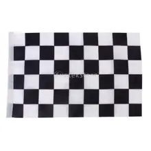Black White Chequered Formula One F1 Racing Banner Hand Waving Flag 12Pcs