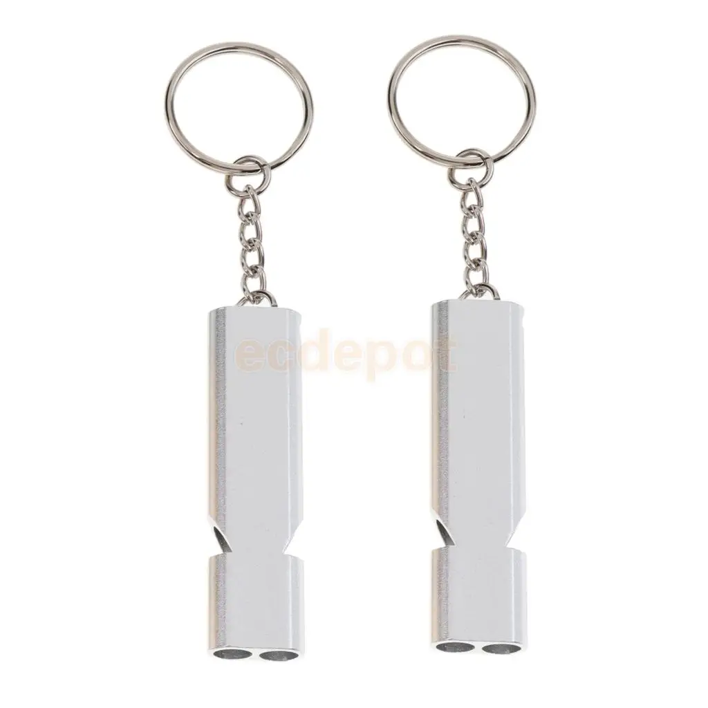 2Pcs Outdoor Double Tube Emergency Survival Whistles for BIrd Parrot Dog Pet Training ( Random Color )