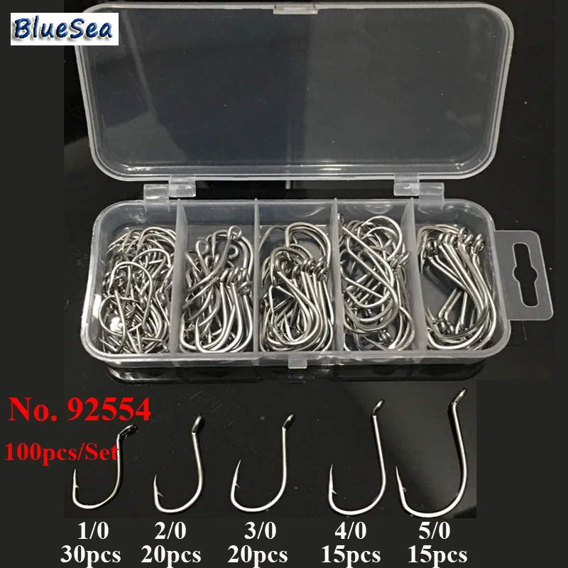 BlueSea 100pcs/Set 92554 Stainless Steel Octopus Fishing Hooks