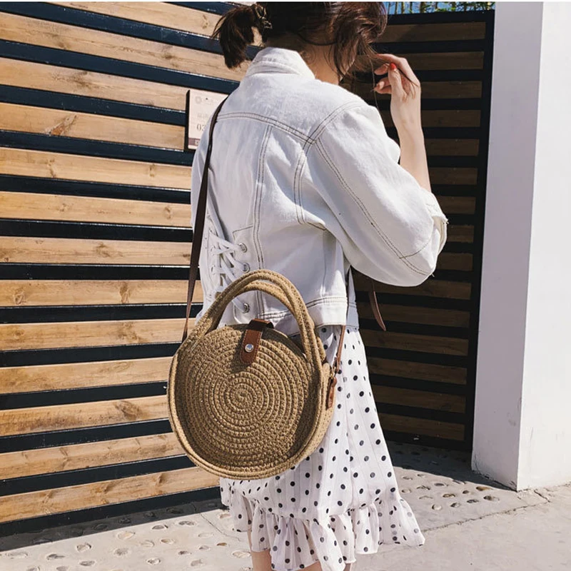 MSGHER القش حقائب ل Womne الصيف التعميم حقائب الشاطئ عالية السعة حقائب كتف الأزياء غلق بمشبك Crossbody أكياس