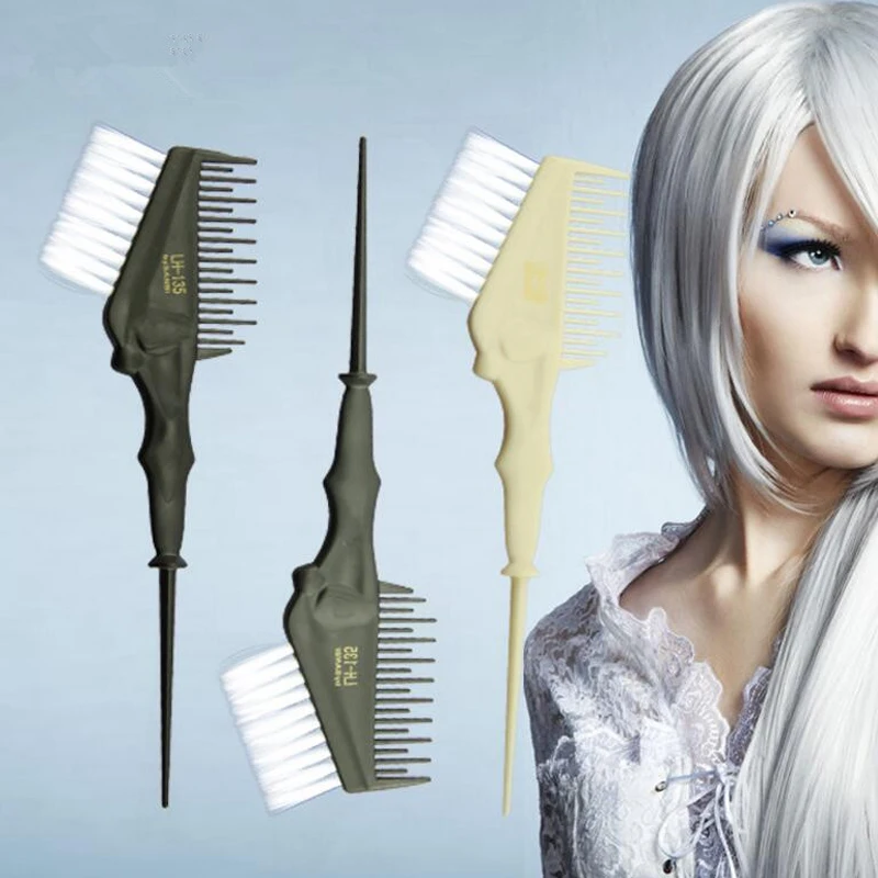 3Pcs Hair Color Mixing Combs with Brush Plastic Tint Dye Coloring Perm